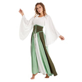 Renaissance Kleid für Damen Trompetenärmel Mittelalter Gotik Kleid Erwachsene